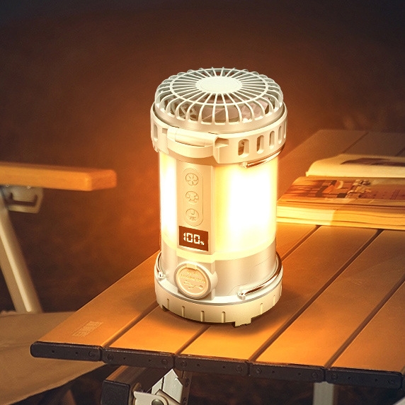 Camping Fan Includes Strong Flashlight