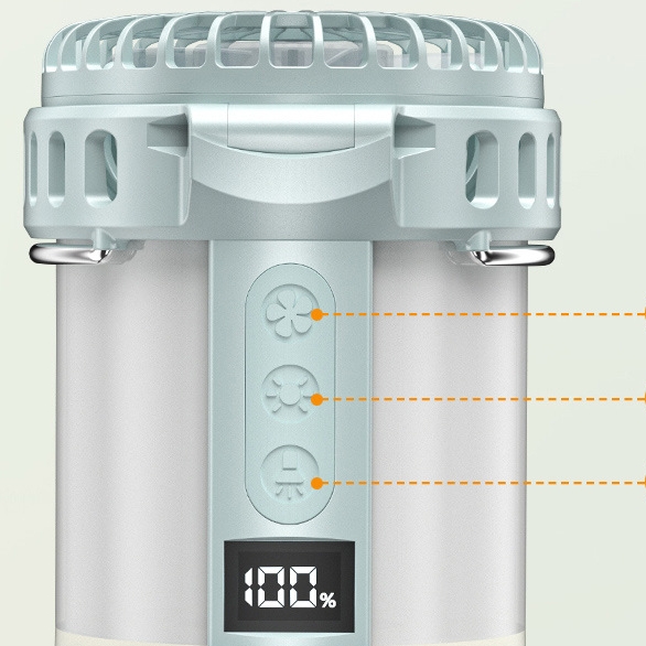 Camping Fan Includes Strong Flashlight