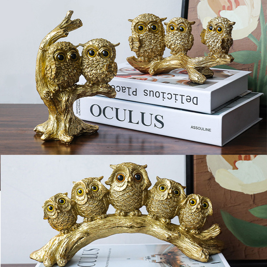 Owl Statue Collection Decoration