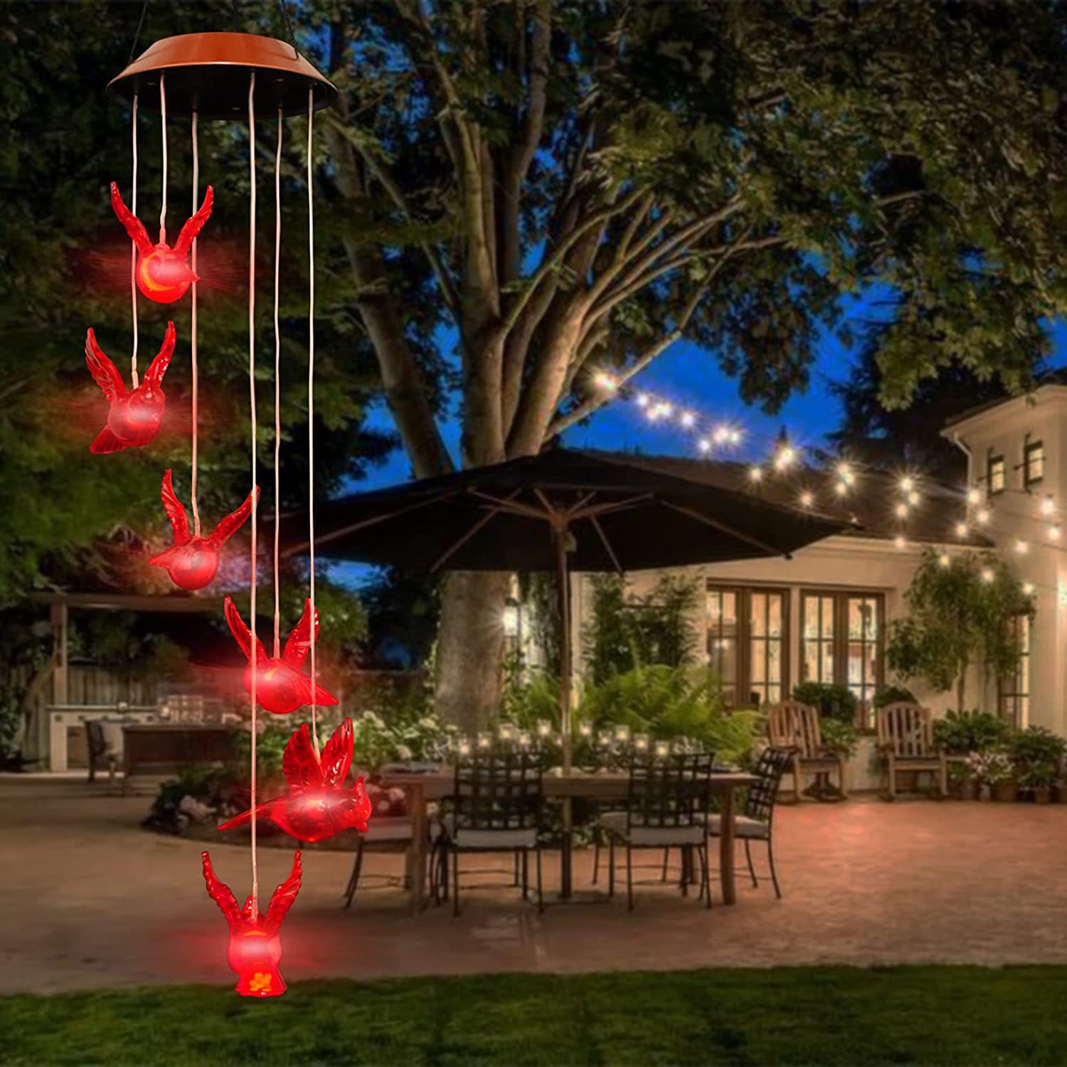 Solar Cardinal Wind Chime Light