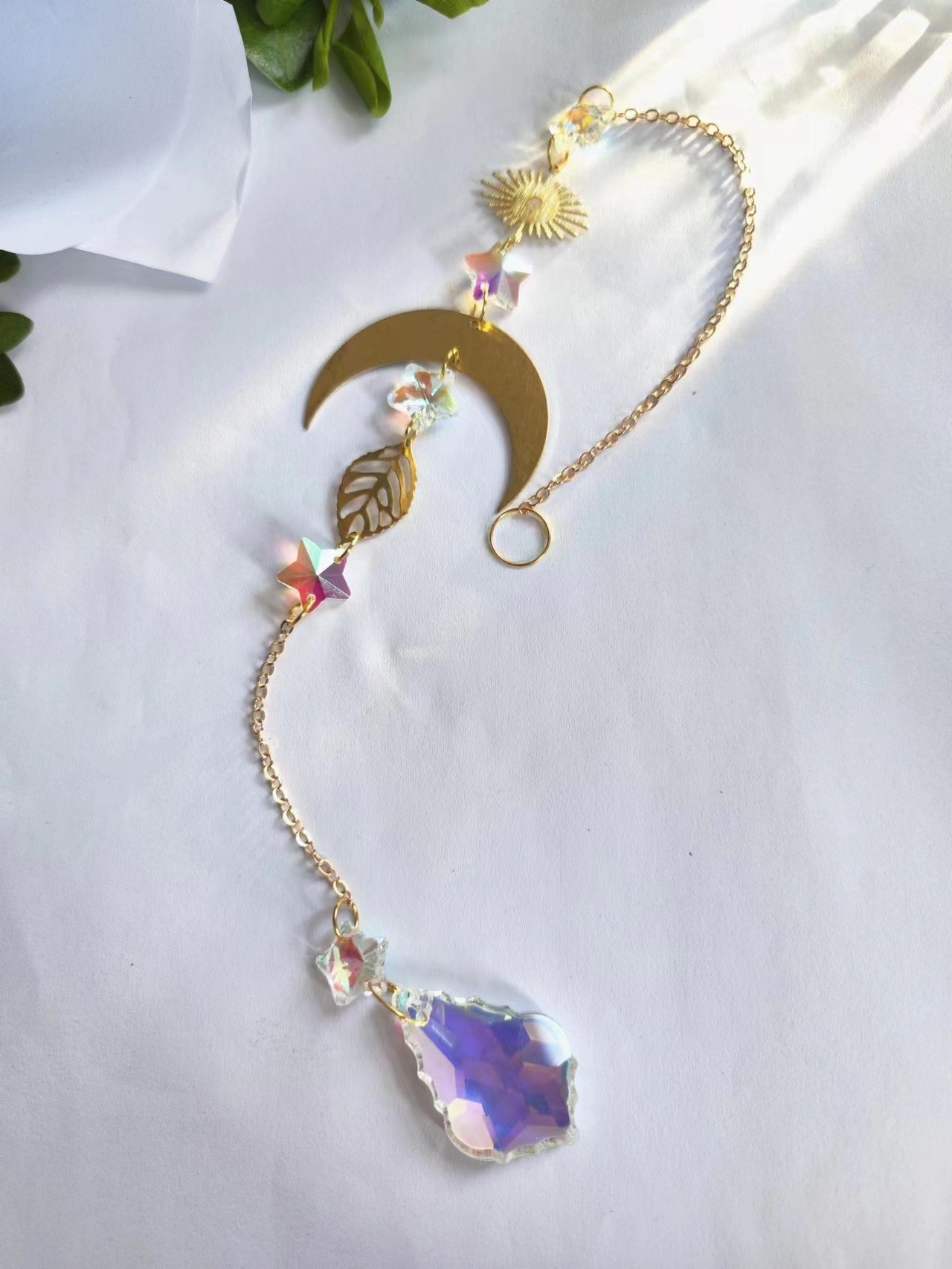 Sun Moon Hanging Crystal Sun Catchers
