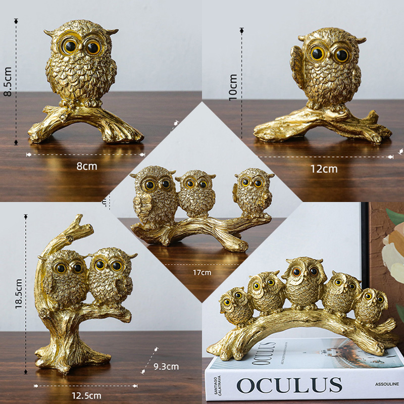 Owl Statue Collection Decoration