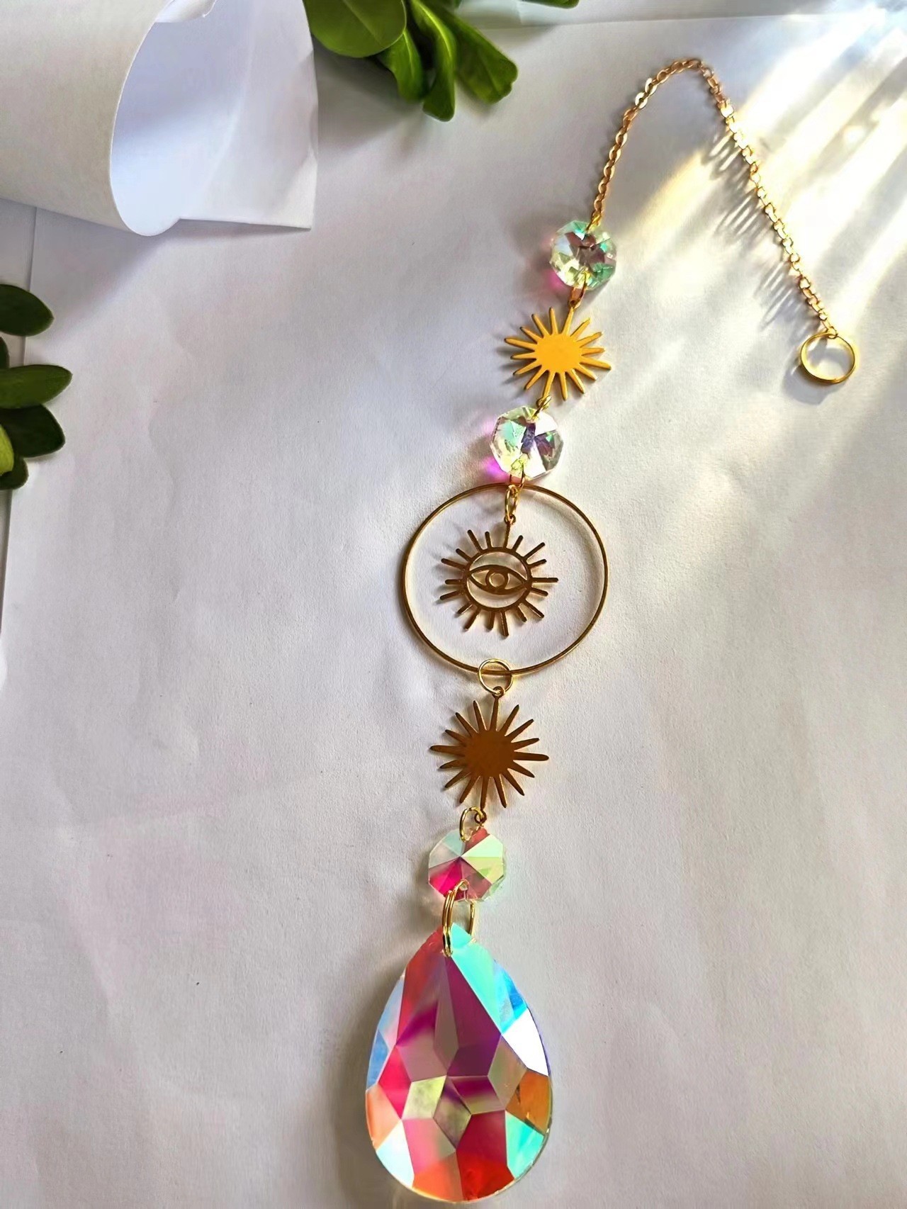 Sun Moon Hanging Crystal Sun Catchers