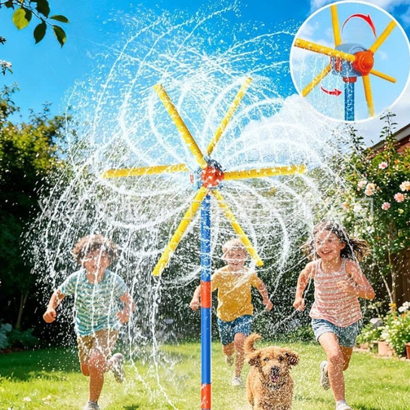Windmill Water Sprinkler Outdoor Yard Toy for Kids