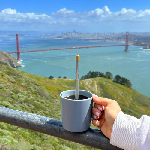 Premium Coffee and Tea Maker - Press the Plunger to Brew Anywhere