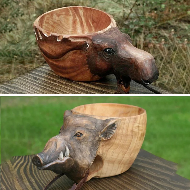 Animal Handmade Wooden Cup