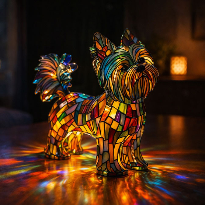 Vintage Puppy Themed Table Lamp