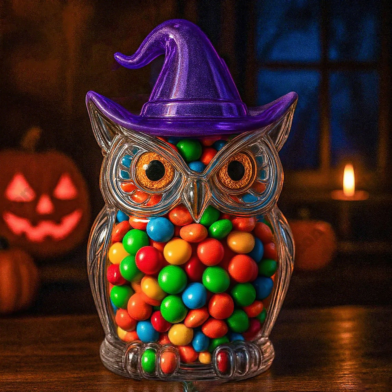 Unique Halloween Glass Candy Jar