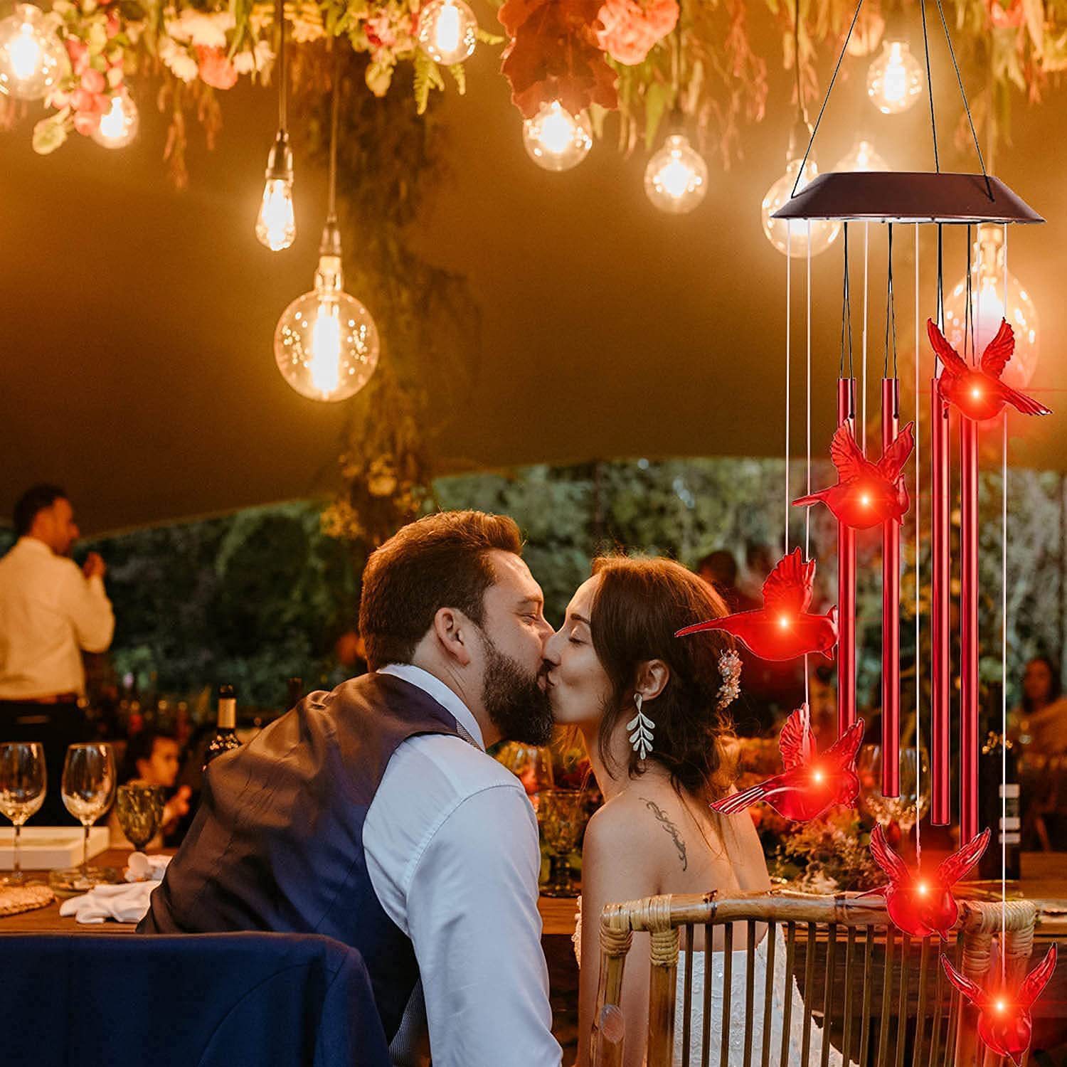 Solar Cardinal Wind Chime Light