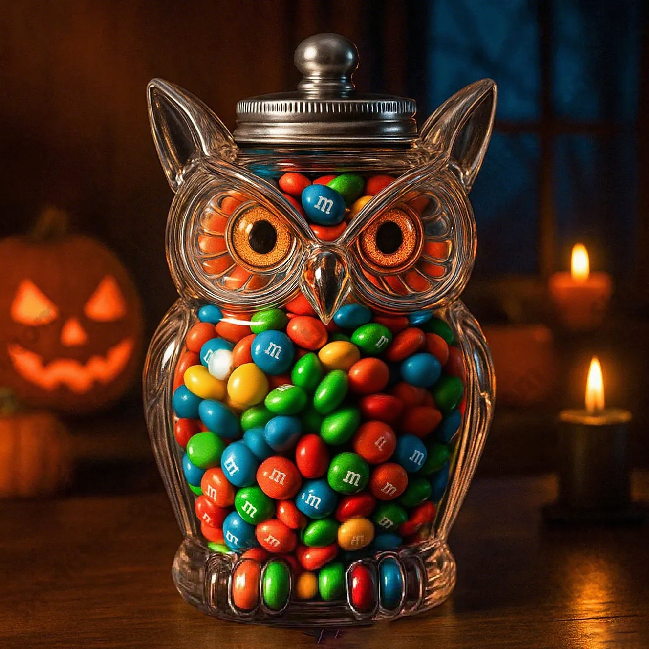 Unique Halloween Glass Candy Jar