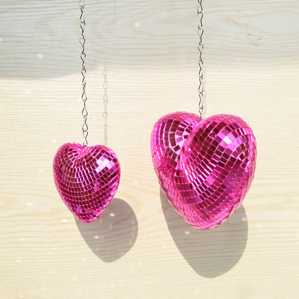 Retro Reflective Disco Heart Handmade Gifts