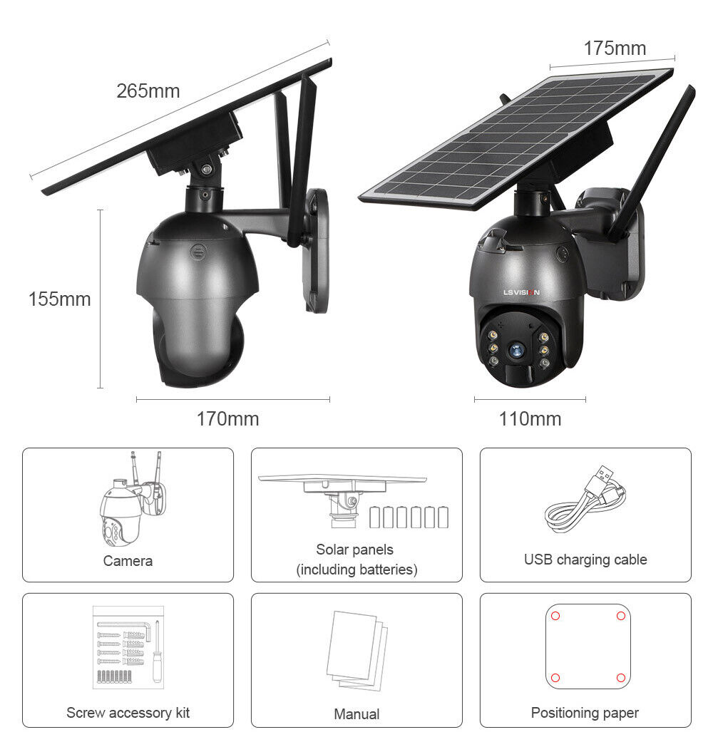 Solar Pan Tilt & Zoom Security Camera