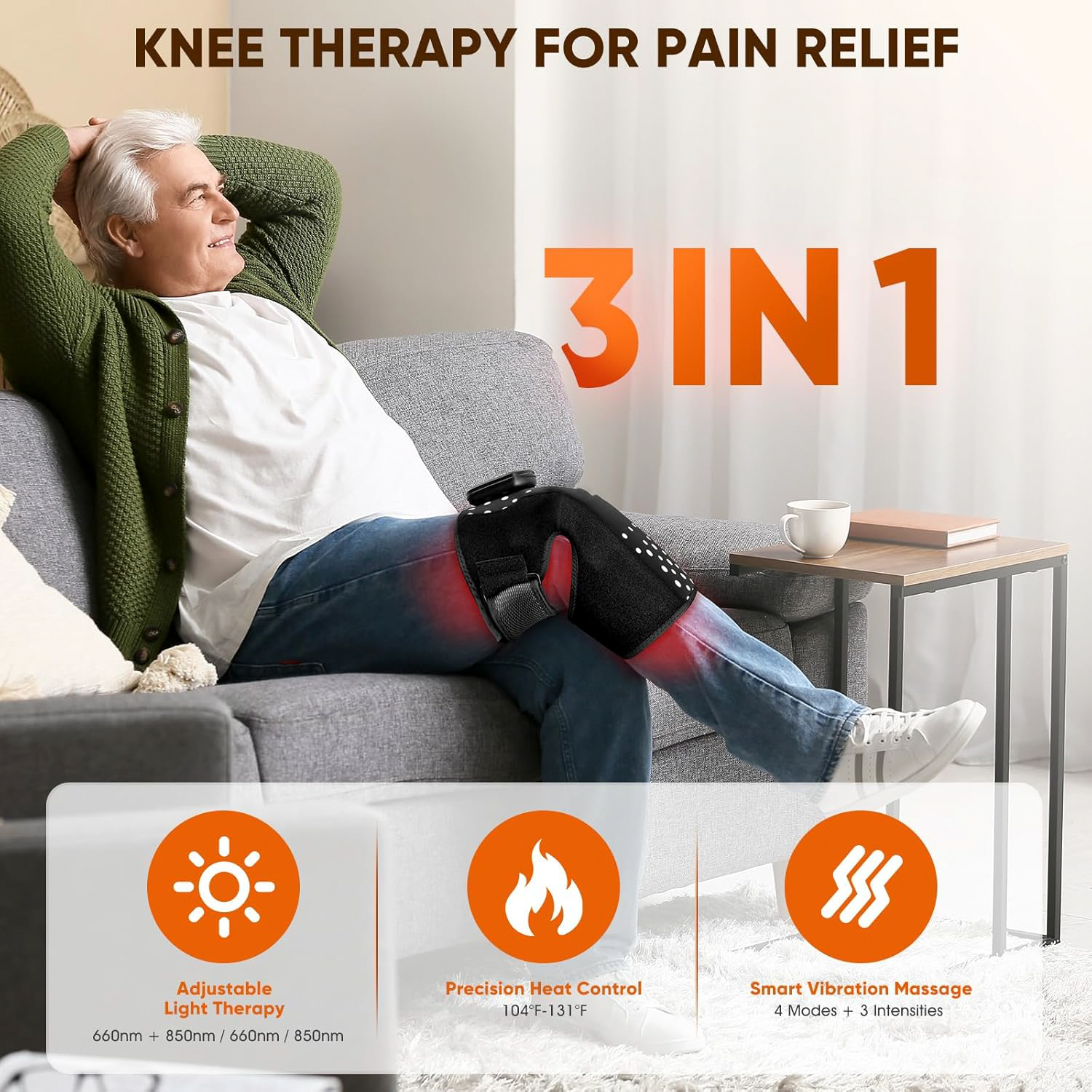 Knee Massager with Heating and Red Light Therapy