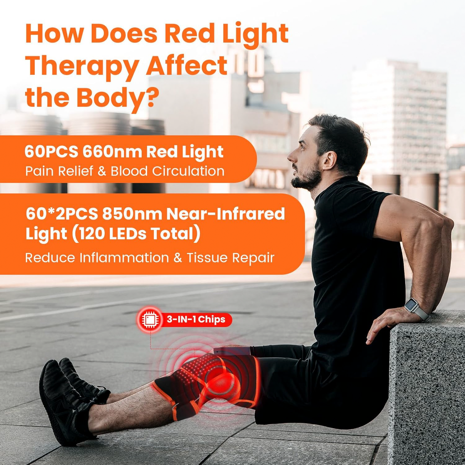 Red Light Therapy Knee Brace with Vibration Massage