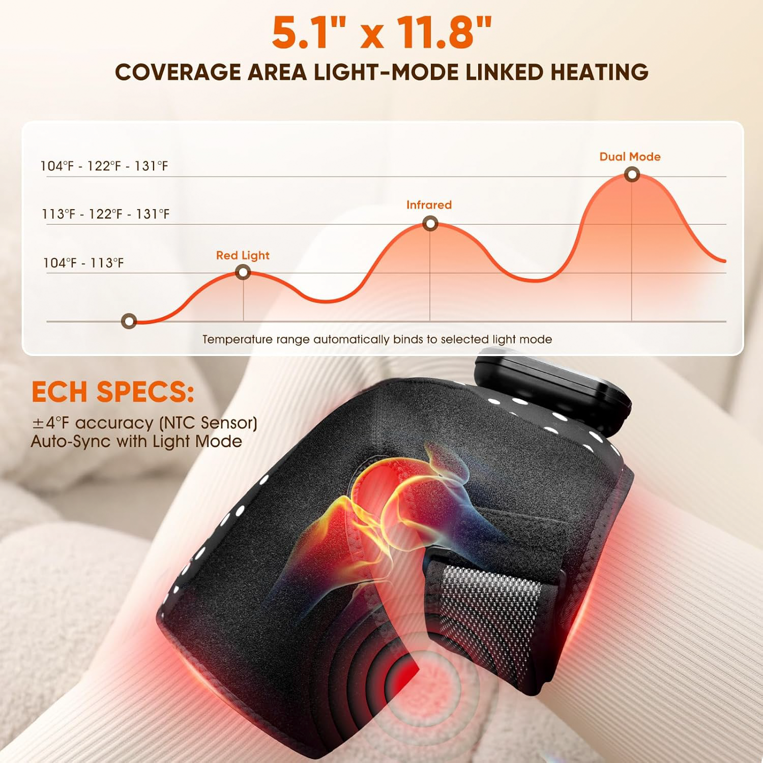 Knee Massager with Heating and Red Light Therapy