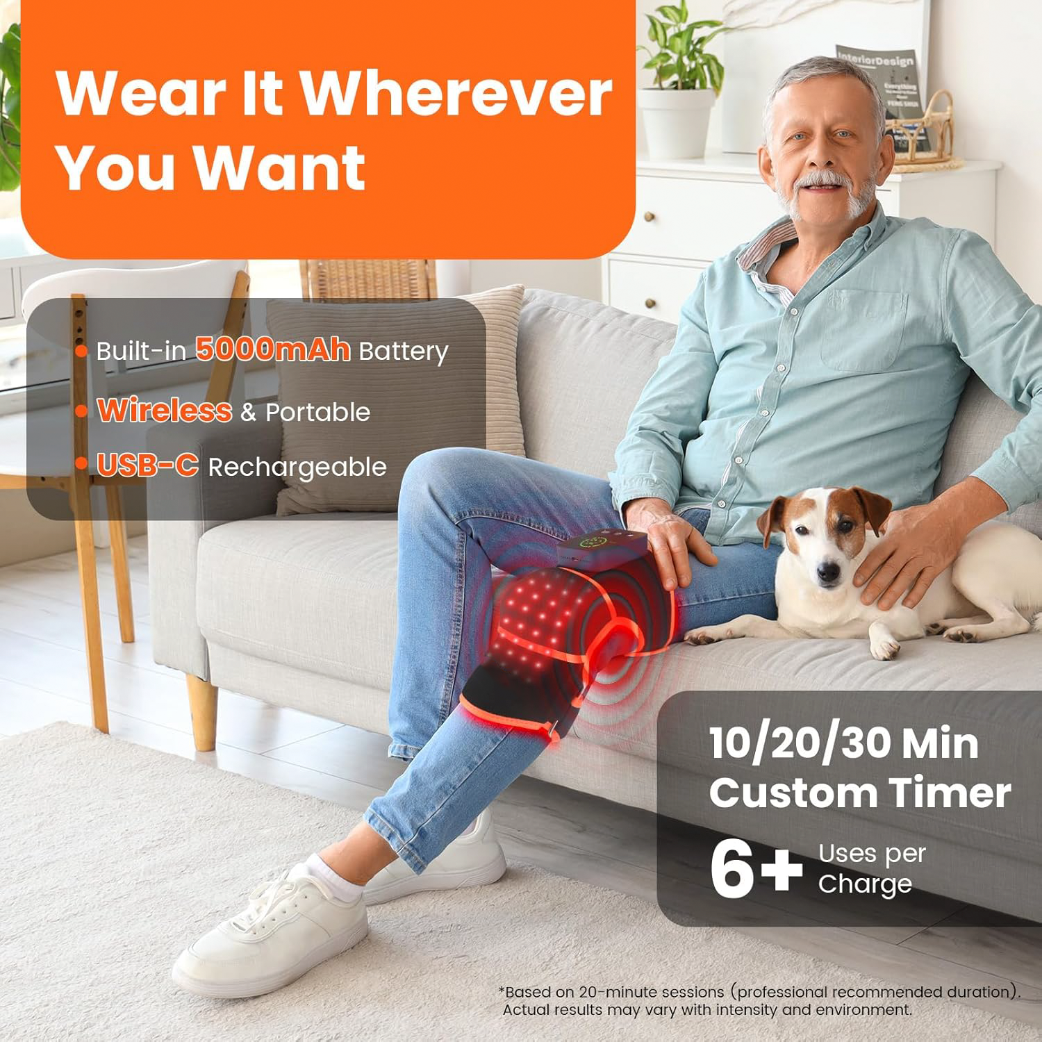 Red Light Therapy Knee Brace with Vibration Massage