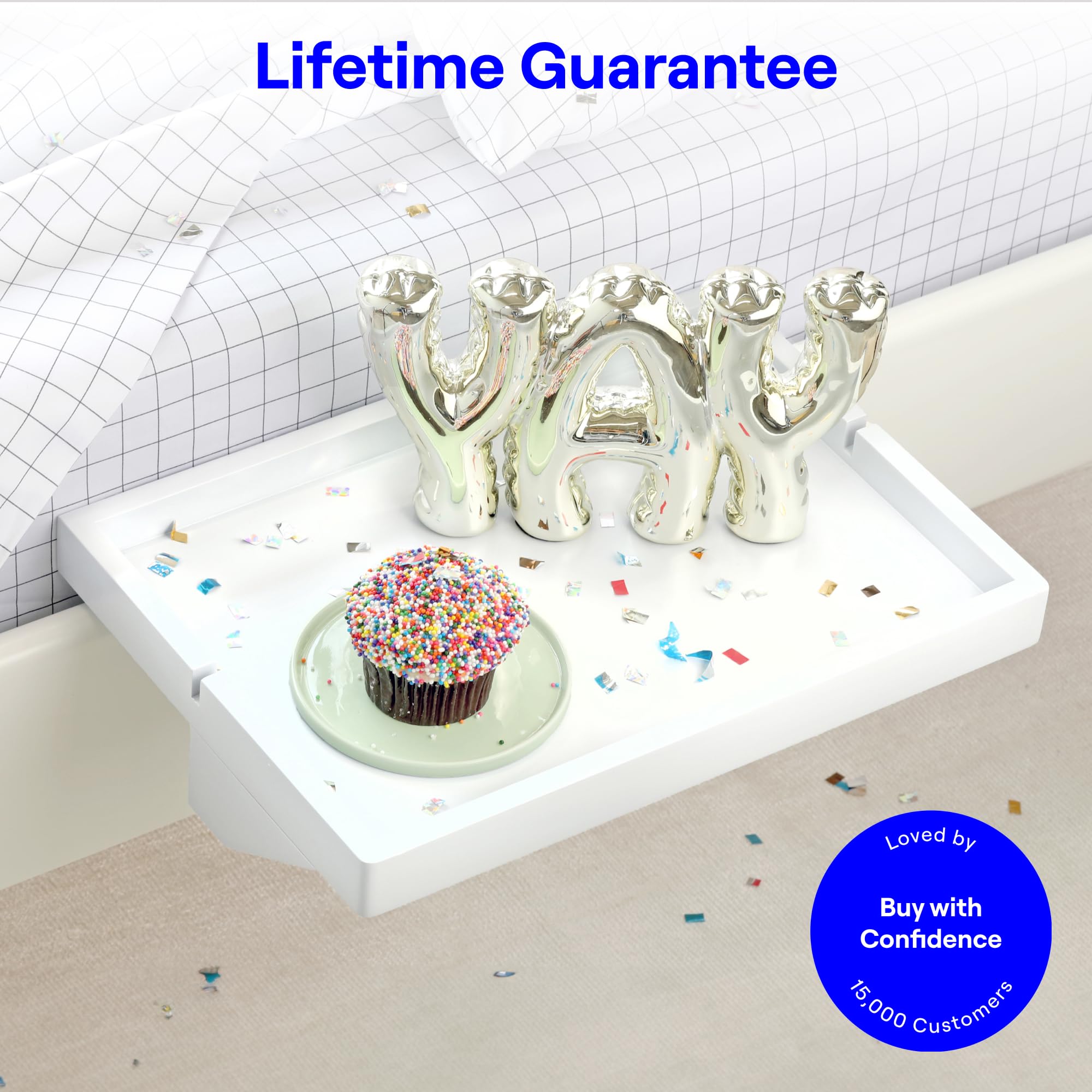 Bedside table tray storage rack