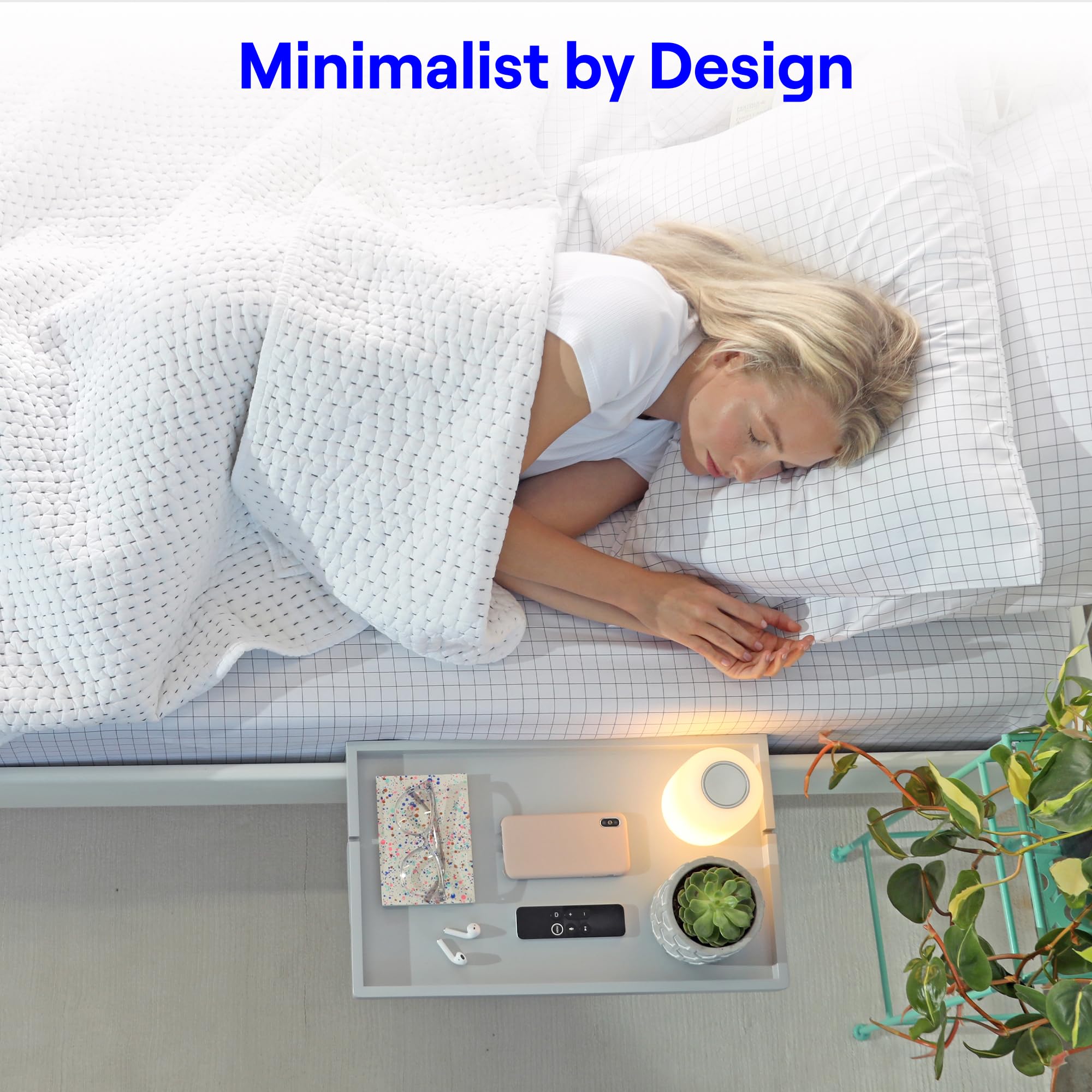 Bedside table tray storage rack