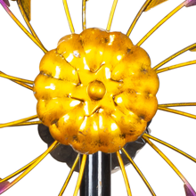 Colorful Dual Zinnia Garden Wind Spinner