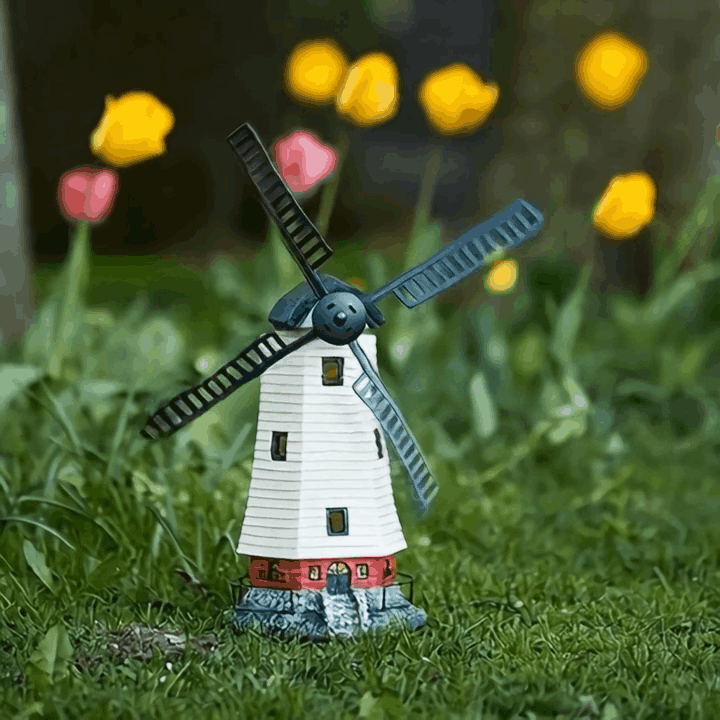 🏡 Dutch Windmill Garden Decor with Solar Lights ✨