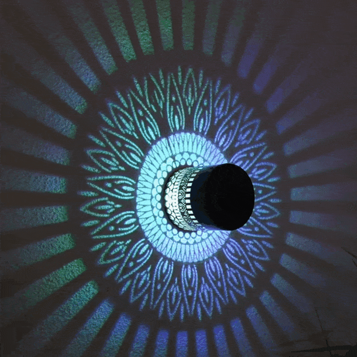 🌞 Solar Mandala Projection Light – Boho Outdoor Ambiance ✨