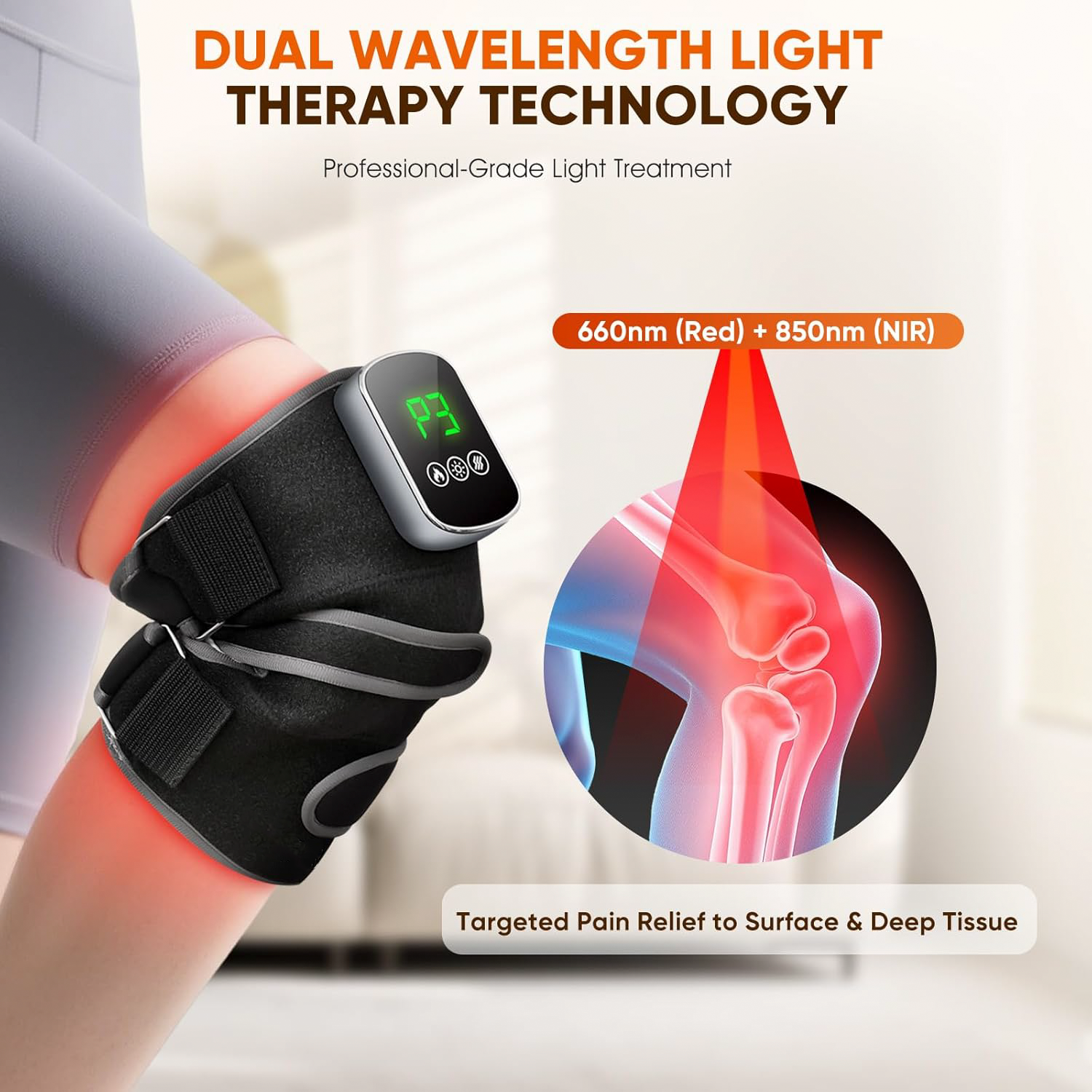 Knee Massager with Heating and Red Light Therapy