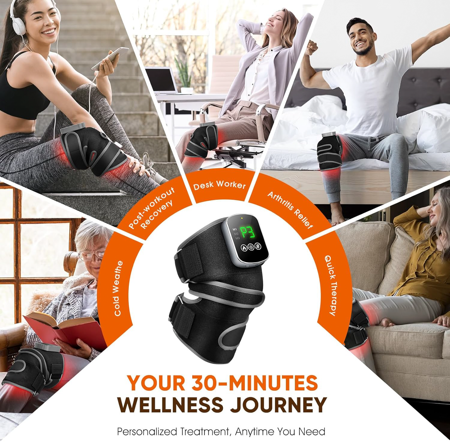 Knee Massager with Heating and Red Light Therapy