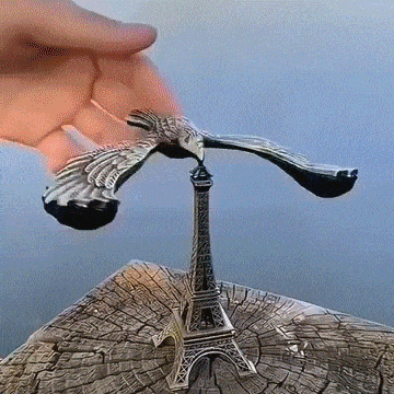 Metal Eiffel Tower Balance Eagle