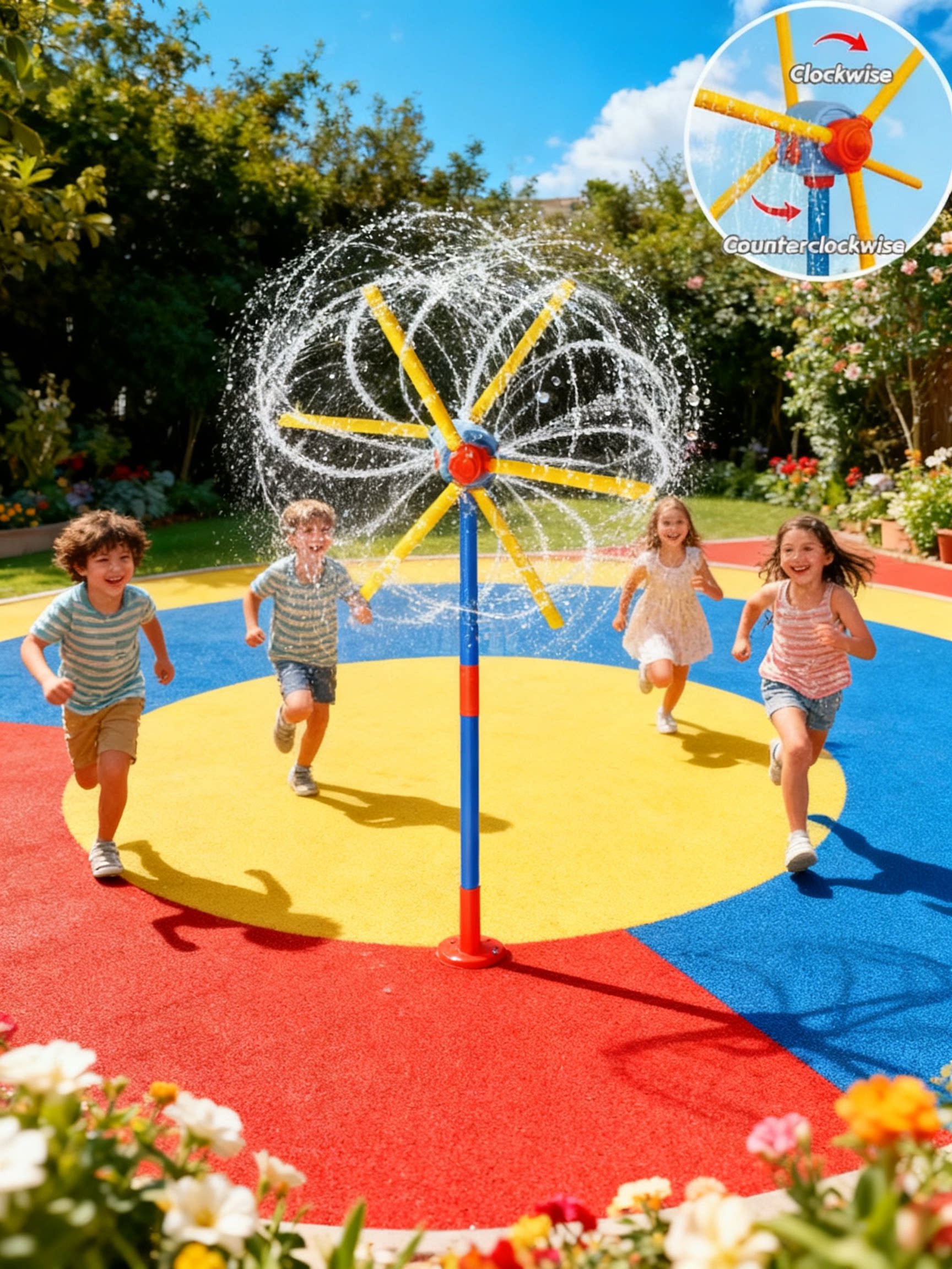 Windmill Water Sprinkler Outdoor Yard Toy for Kids