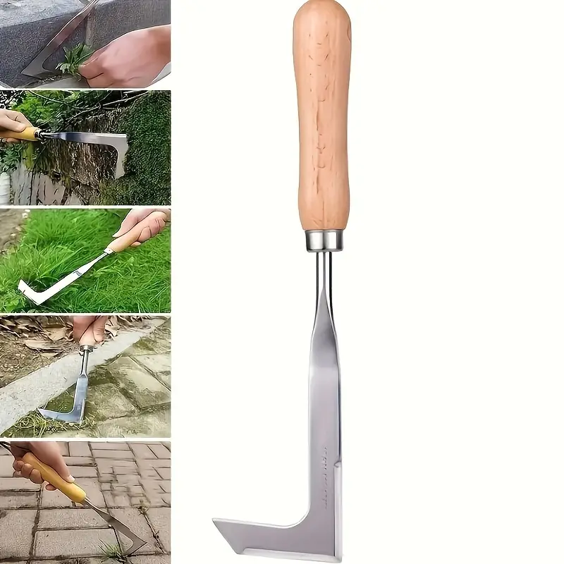 Crevice Weeding Tool Stainless Steel Manual Weeder Beech Handle Gardening Tool