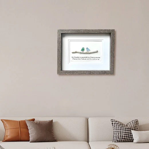 🔥 Last Day 49%OFF🔥SEA GLASS RAINBOW BIRDS - FRAMED UNIQUE HANDMADE