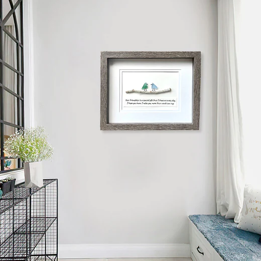 🔥 Last Day 49%OFF🔥SEA GLASS RAINBOW BIRDS - FRAMED UNIQUE HANDMADE