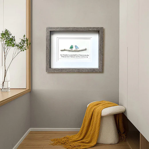 🔥 Last Day 49%OFF🔥SEA GLASS RAINBOW BIRDS - FRAMED UNIQUE HANDMADE