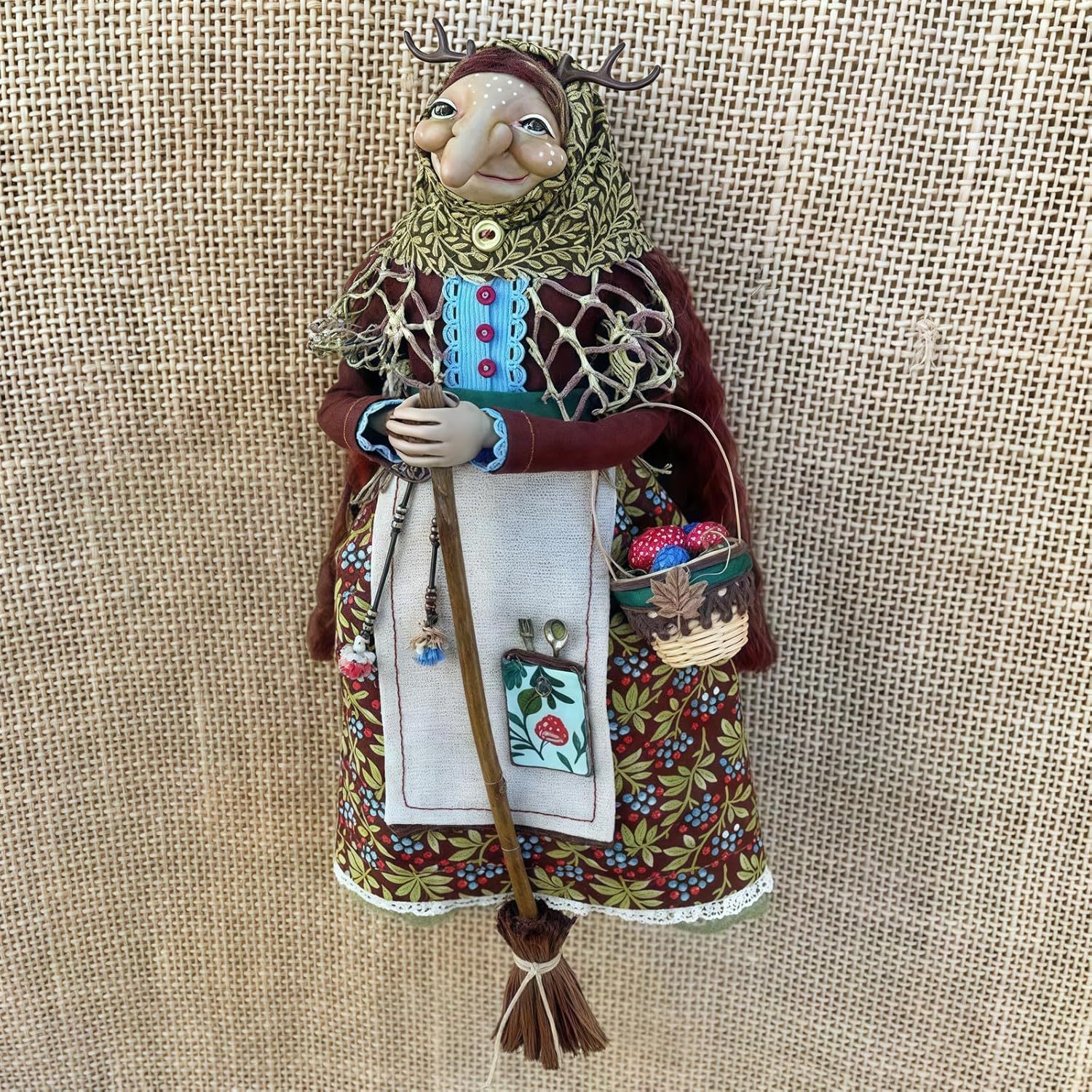 🌿 ​​Handmade Kitchen Witch Doll – Your Kitchen's Lucky Charm & Whimsical Companion​​ 🌟