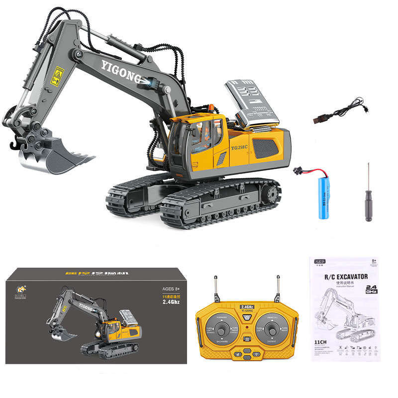 Alloy Material Remote Control Excavator Toy