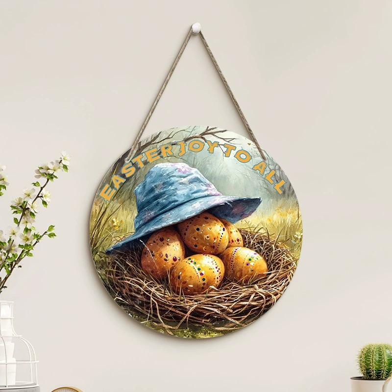 12" Easter Pendant Egg Wreath Bunny Suncatcher