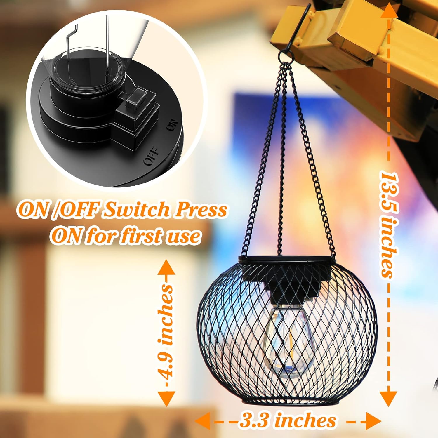2 Pack Outdoor Solar Hanging Light