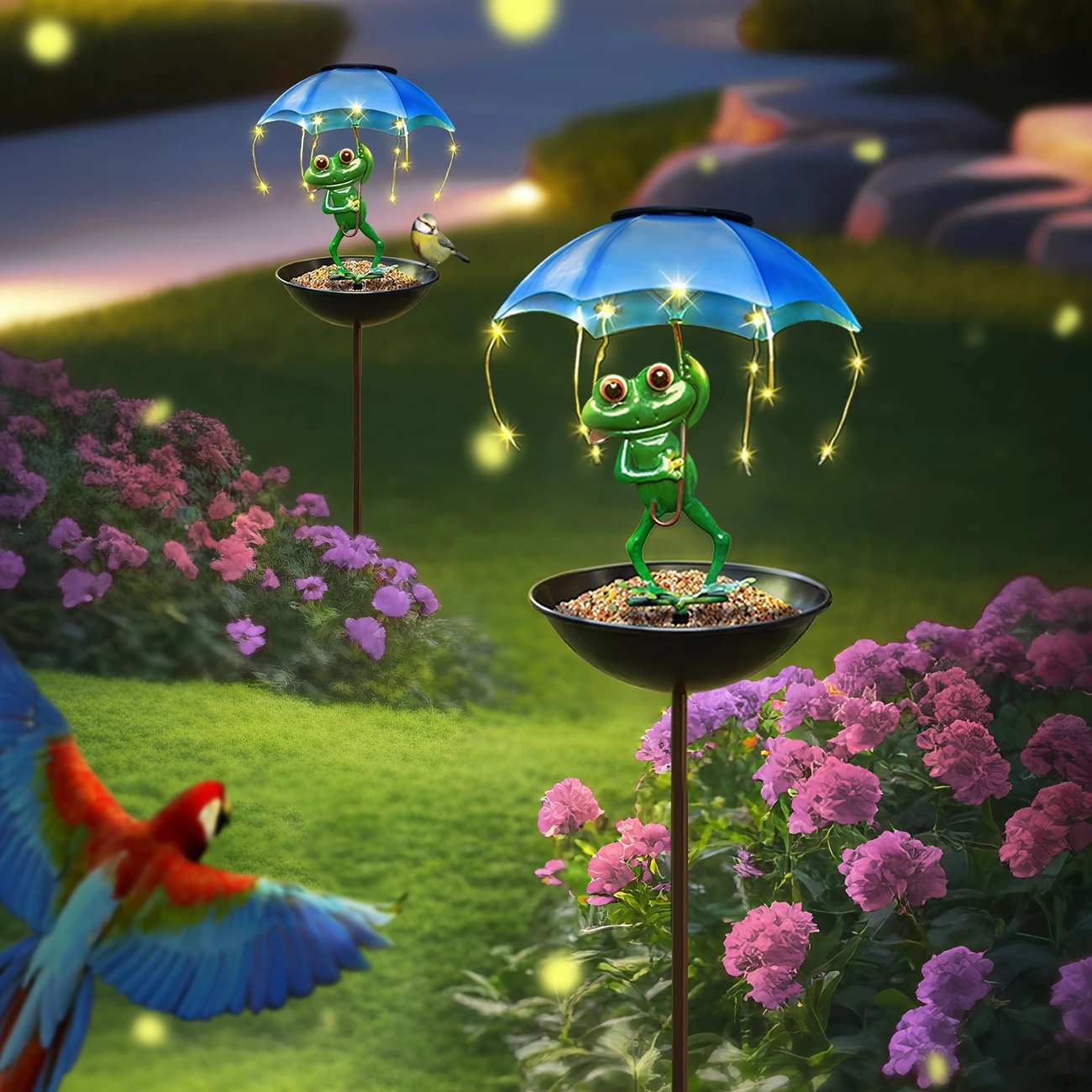 Frog Umbrella Bird Feeder