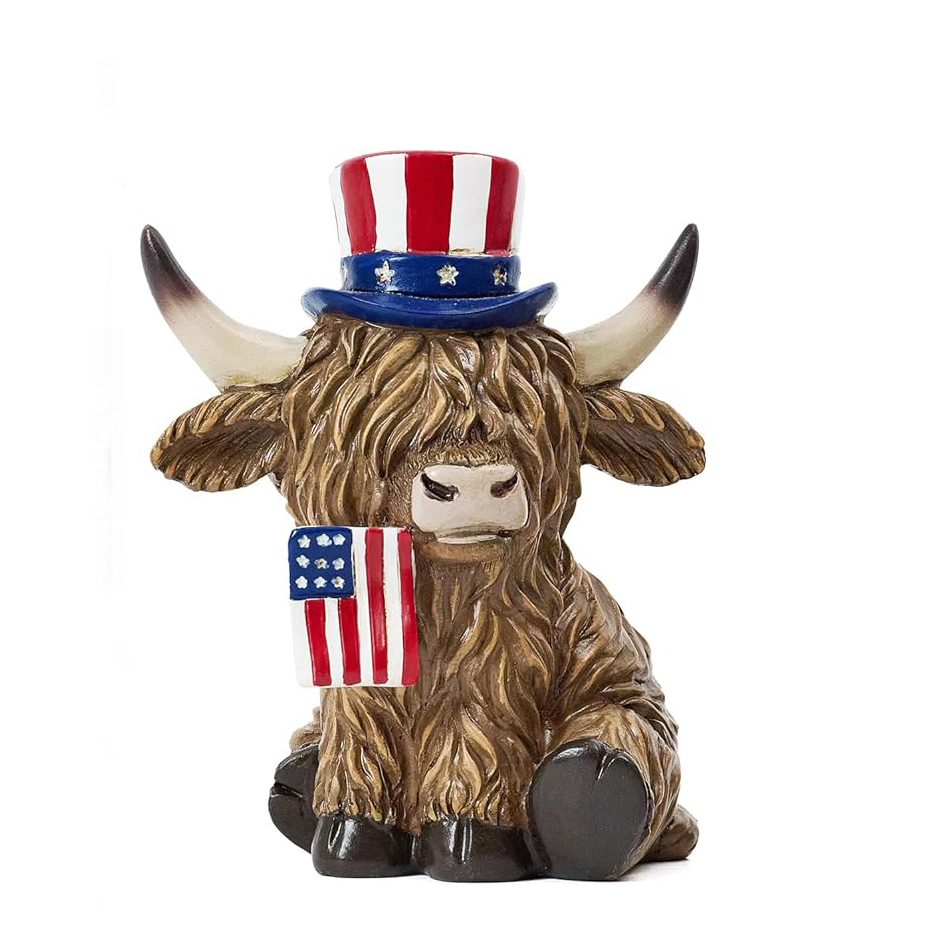 Freedom Herd – Patriotic Highland Cow Decor, Hand-Painted 4th of July & Memorial Day