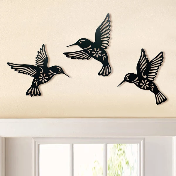 🔥Set of 3 Metal Hummingbird Wall Art Decor ✨