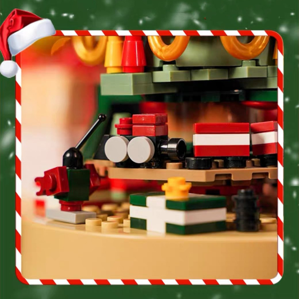 Christmas Tree Music Box Built With 361 Building Blocks
