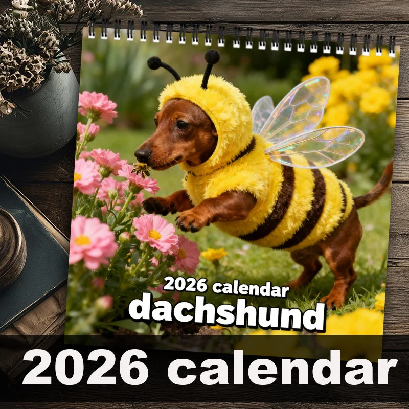 🐶 2026 Dachshund Wall Calendar – Cute Sausage Dog 12-Month Planner for Dog Lovers