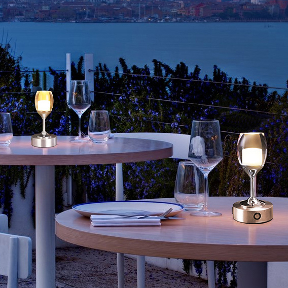 Crystal Red Wine Glass Shaped Wireless Table Lamp