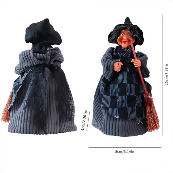🧙🧹Halloween Hanging Witch Broom Figurine Set of 3