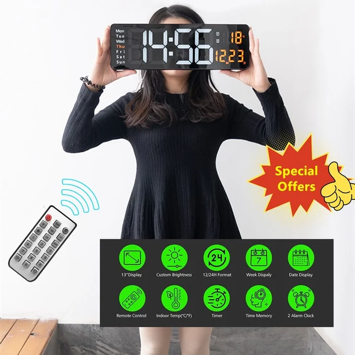 Multifunctional Large Digital Clock