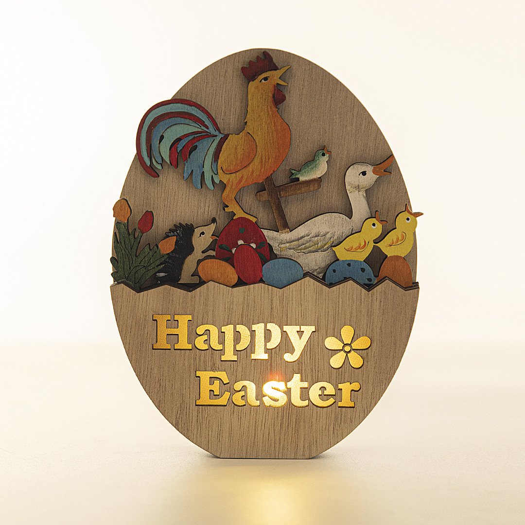 🔥LAST DAY 49% OFF-🐰✨Handcrafted Glowing Wooden Easter Decorations