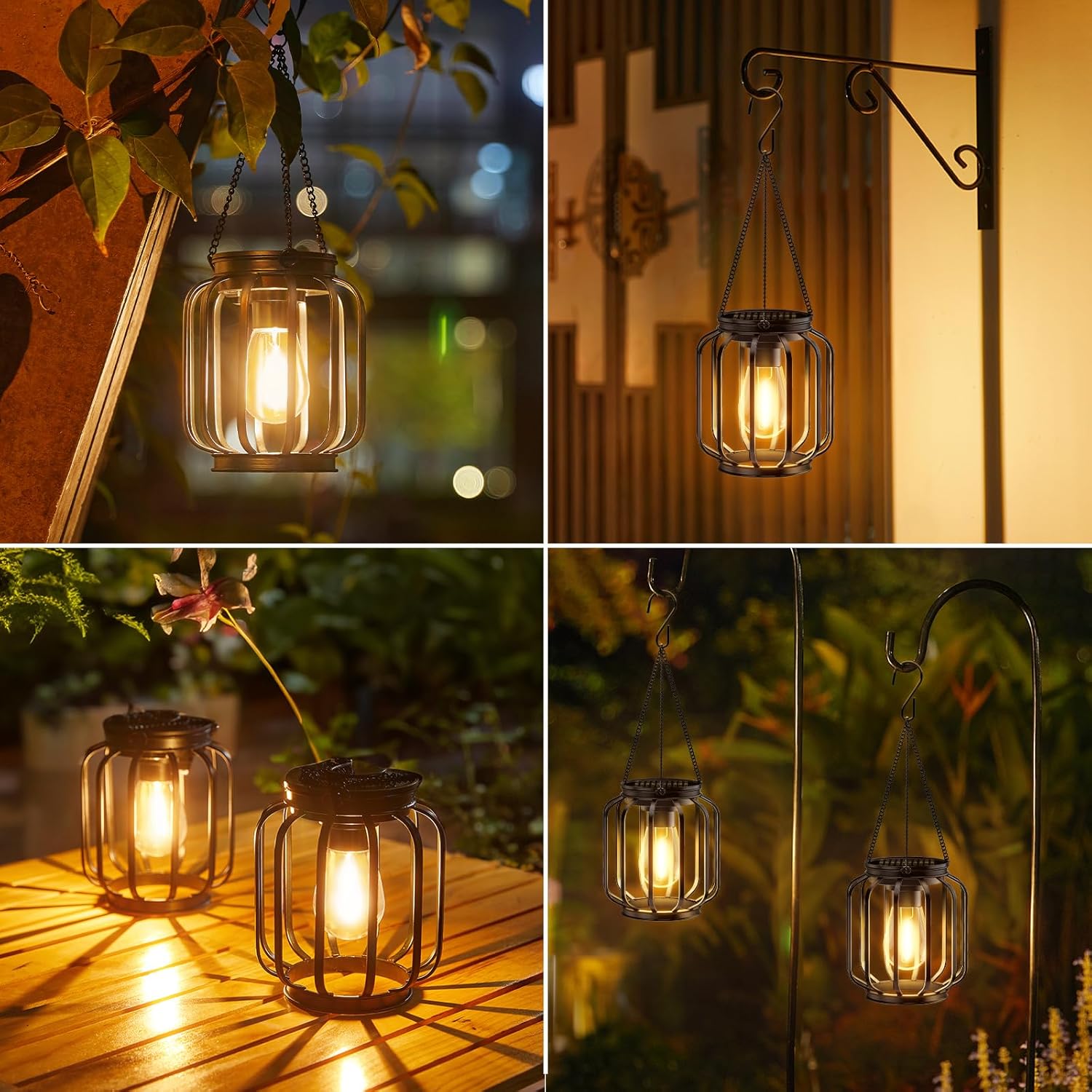 2 Pack Outdoor Solar Hanging Light