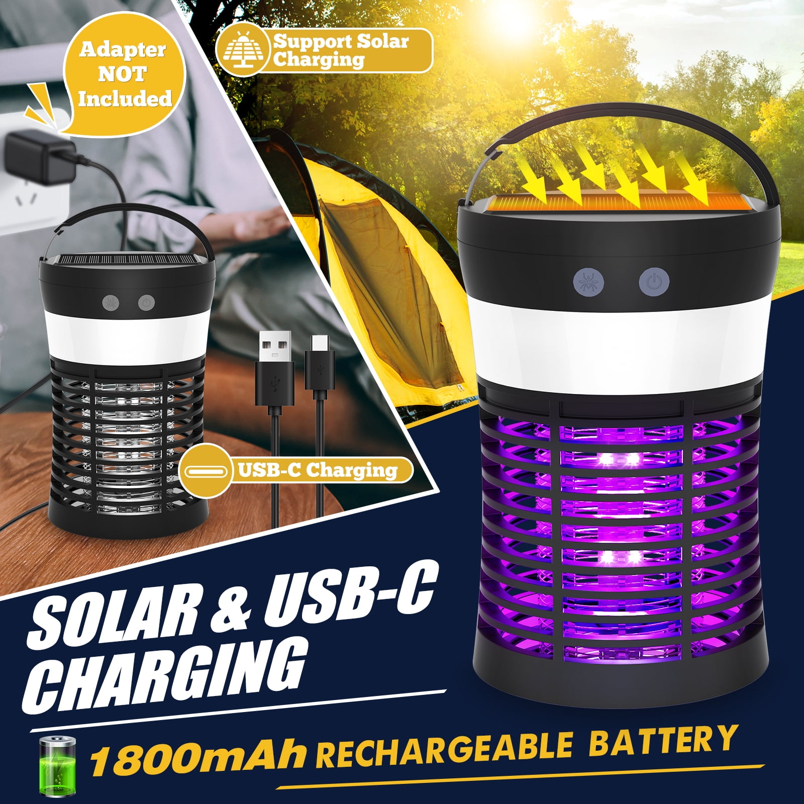 Solar Bug Zapper Outdoor Waterproof
