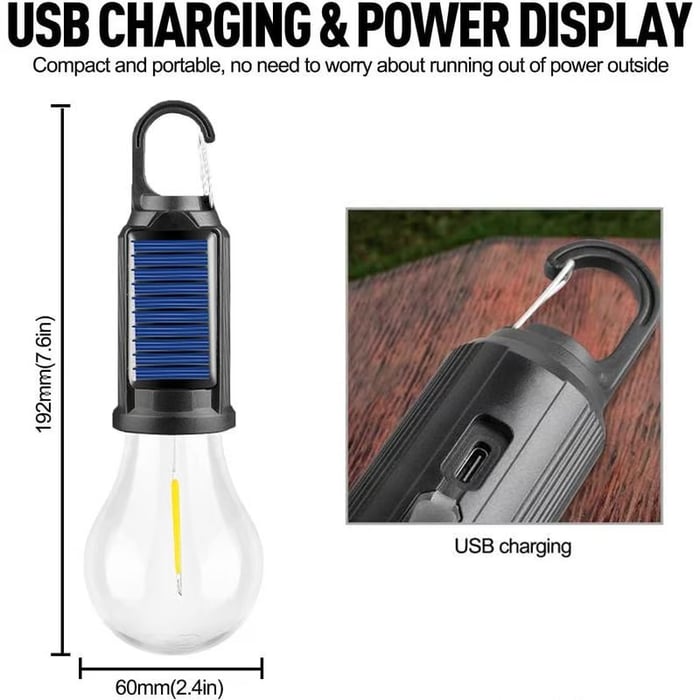 🔥Last Day 49% OFF🔥Solar Rechargeable Hooked Camping Light
