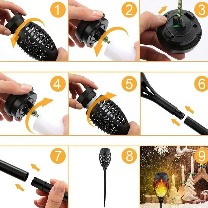 🔥Solar Powered Fire Flame Design Garden Light(4 Pack)